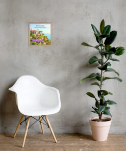 Alternative view of Tableau chrétien encadré – Maison au bord de l’océan (Josué 24:15)