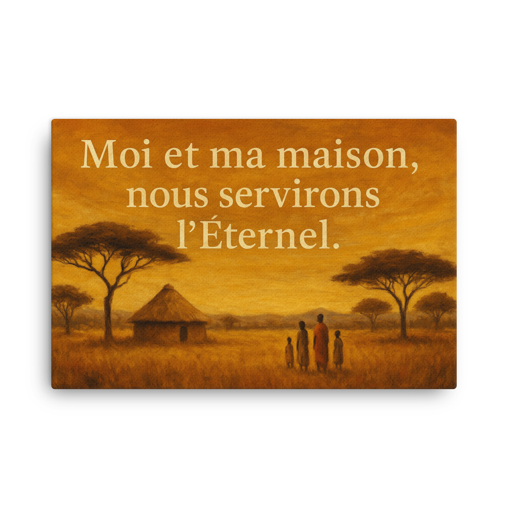 Tableau chrétien Bethimah – Moi et ma maison, nous servirons l’Éternel | Décoration murale inspirante pour foyer
