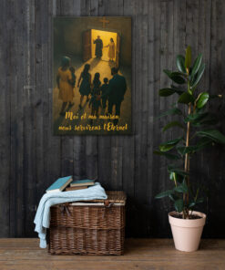 Alternative view of Décoration murale religieuse chrétienne : Famille guidée vers la lumière de l’Éternel